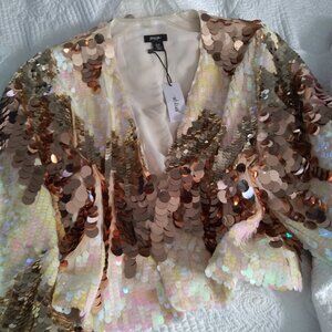 Sequin party set dress and kimono size 8 brand Nasty Gal